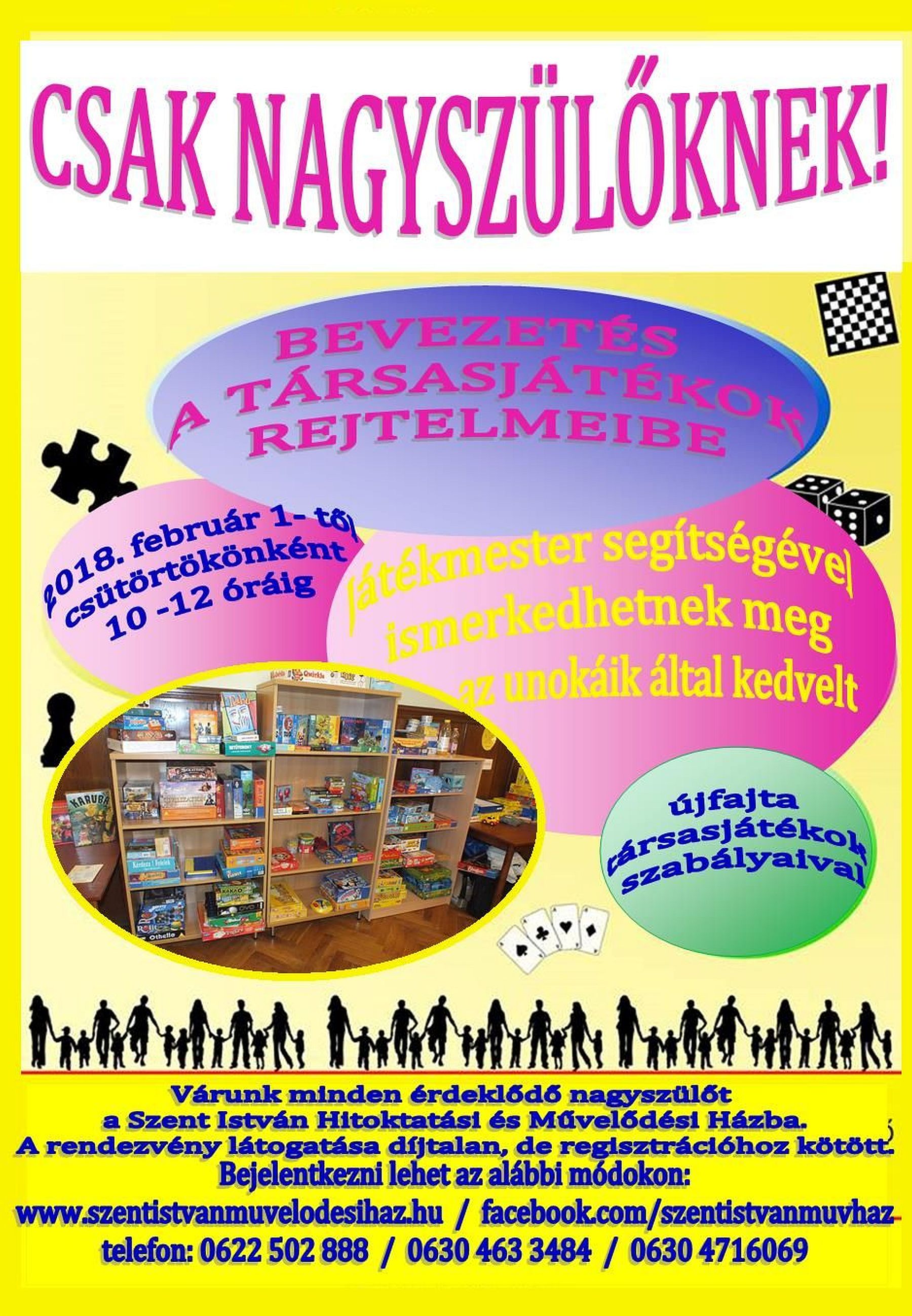 Társasjáték-klub indul nyugdíjasoknak a Szent István Művelődési Házban